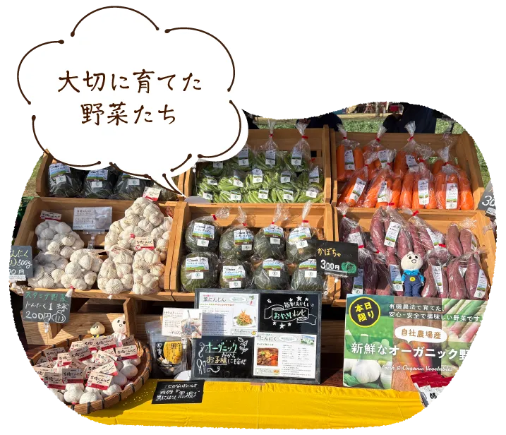 大切に育てた野菜たち