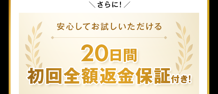 20日間初回全額返金保証付き!