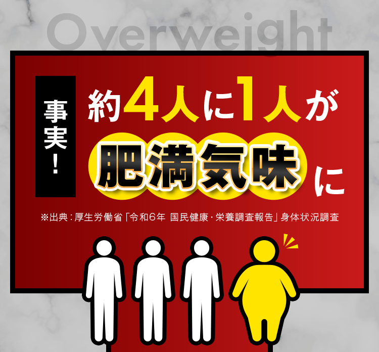 約4人に1人が肥満気味に