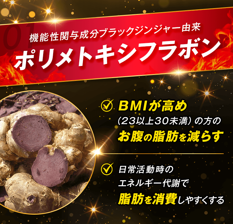 機能性関与成分ブラックジンジャー由来ポリメトキシフラボン