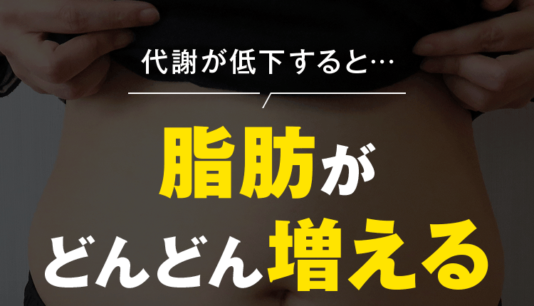 代謝が低下すると…脂肪がどんどん増える