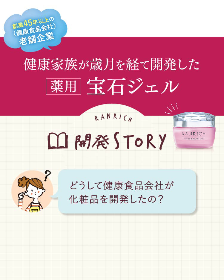 健康家族が歳月を経て開発した薬用宝石ジェル