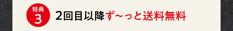 特典3 2回目以降ず〜っと送料無料