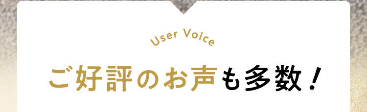 User Voice ご好評のお声も多数!