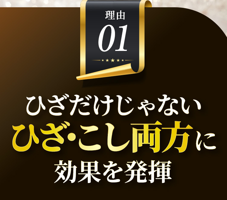 理由1 ひざだけじゃないひざ・こし両方に効果を発揮