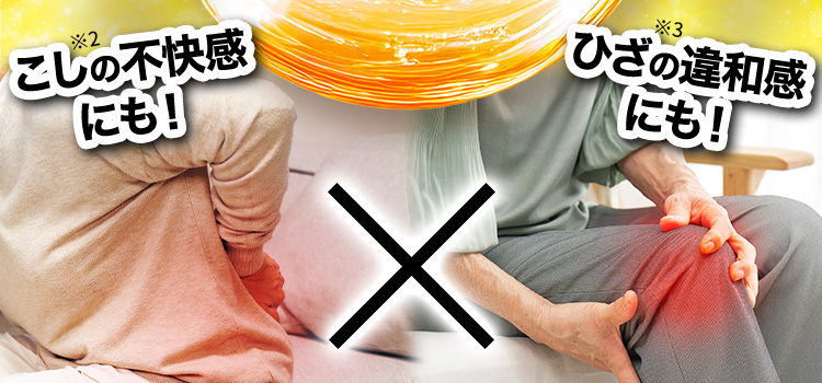 こし※2の不快感にも！ひざ※3の違和感にも！