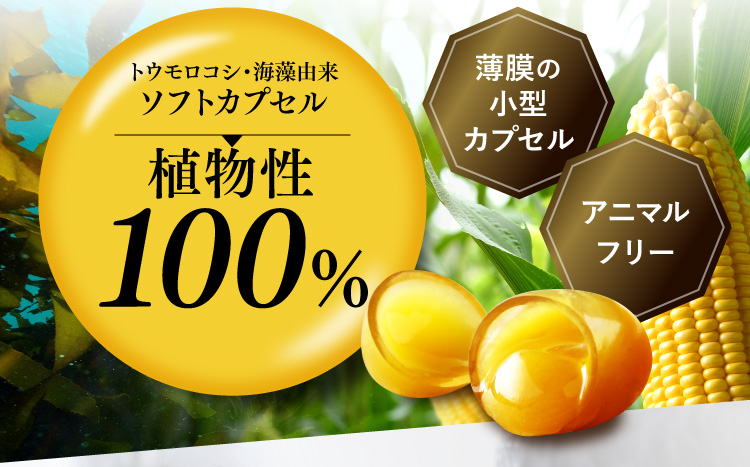 トウモロコシ・海藻由来ソフトカプセル植物性100% 薄膜の小型カプセルアニマルフリー