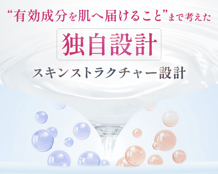 有効成分を肌へ届けることまで考えた独自設計 スキンストラクチャー設計