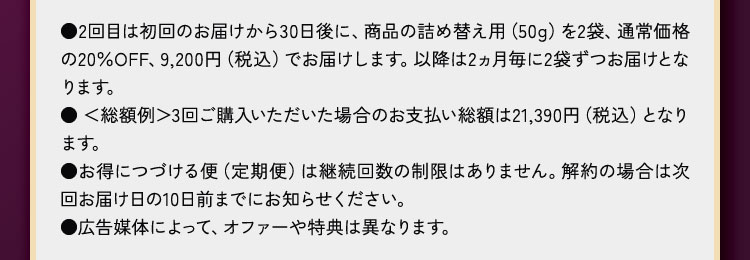 広告媒体によって、オファーや特典は異なります