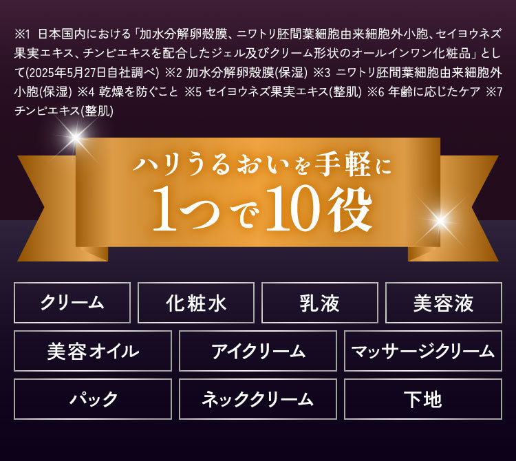 ハリでうるおいを手軽に　1つで10役