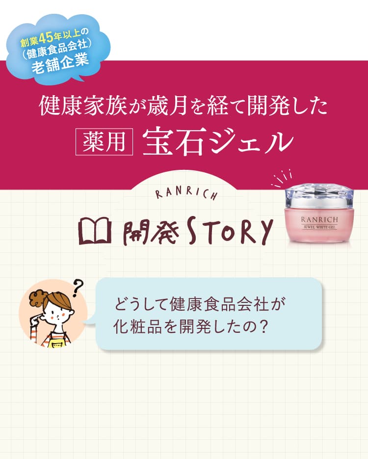 健康家族が歳月を経て開発した薬用宝石ジェル