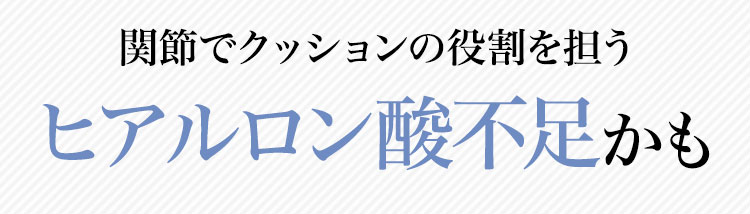 関節でクッションの役割を担うヒアルロン酸不足かも
