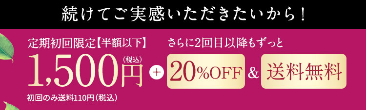 まずは試していただきたいから初回限定1,500円お試しキャンペーン