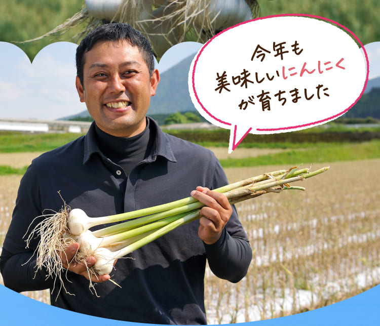 今年も美味しいにんにくが育ちました