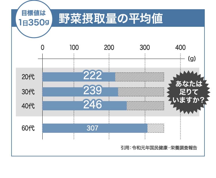 野菜摂取量の平均値