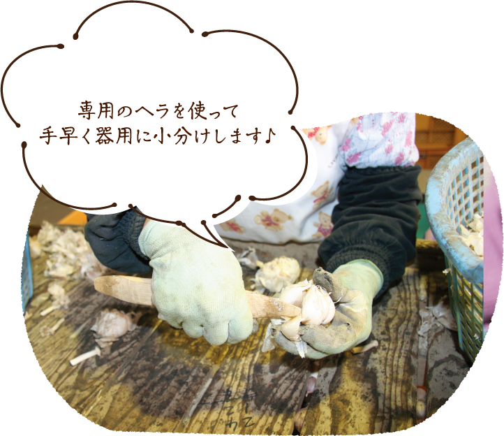 専用のヘラを使って手早く器用に小分けします♪