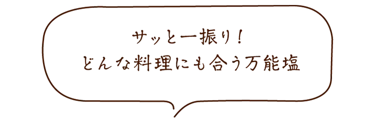 サッと一振り！どんな料理にも合う万能塩