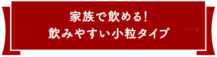 家族で飲める！飲みやすい小粒タイプ