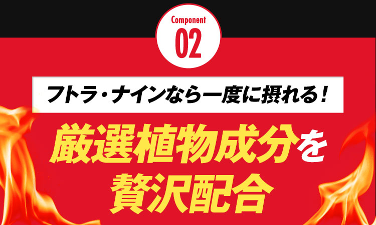 フトラナインなら一度に摂れる厳選植物成分を贅沢配合